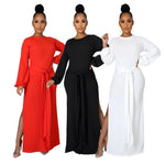 New Solid Color Casual Loose Women  Wear Dress