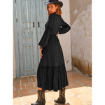 Bohemian Style Solid Color Lead Hollow out Stitching Holiday Dress