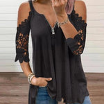 2021  New Hollow-out Camisole Lace Sleeve Knitted Vest Women＇s Top