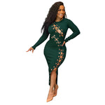 Spring Sunken Stripe Hollow out Strap Fashion Sexy Tight Women Dress