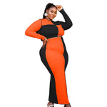 Clothing Spring New Color Matching Fashion Sexy plus Size Fashion Casual Set