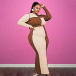 Clothing Spring New Color Matching Fashion Sexy plus Size Fashion Casual Set