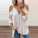 2021  New Hollow-out Camisole Lace Sleeve Knitted Vest Women＇s Top