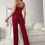 Pajamas Set Backless Suspender Trousers Spring and Summer Home Wear