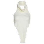 Autumn and Winter New  Women Clothing Street Shooting Fashion Solid Color Turtleneck Irregular Slim Fit Inner Wear Knitted Vest
