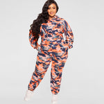 New Camouflage Loose Fashion Casual Two-Piece Suit plus Size Women Suit