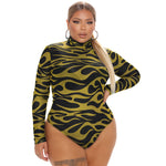 Spring New   Women Clothing Long Sleeve Printing and Dyeing Sexy Tight Breasted Plus Size Jumpsuit