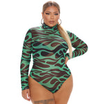 Spring New   Women Clothing Long Sleeve Printing and Dyeing Sexy Tight Breasted Plus Size Jumpsuit
