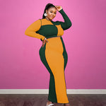 Clothing Spring New Color Matching Fashion Sexy plus Size Fashion Casual Set