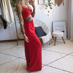 Women Clothing  New Printed Sexy Tube Top Loose Wide Leg Pants Two-Piece Set