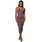 Spring and Summer  Sleeveless Jumpsuit Skirt Sexy Draped Dress Suit