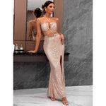 2021 Summer New Women Clothing  Split Sequ Dress Long Dress Evening Dress Formal Gown