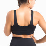 Plus Size U-Shaped Bra Fixed Chest Pad Sports Underwear Yoga Vest Workout Clothes Top for Women
