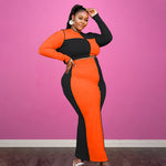 Clothing Spring New Color Matching Fashion Sexy plus Size Fashion Casual Set