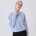Autumn and Winter Zip-up Shirt Women Girllulu Sports Top Stand Collar Loose Breathable  Fitness Clothes Coat