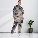 Popular Autumn and Winter New Tie-Dyed Loose Hooded Sweater Plus Size Fashion Casual Set