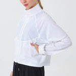 Autumn and Winter Zip-up Shirt Women Girllulu Sports Top Stand Collar Loose Breathable  Fitness Clothes Coat