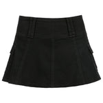 2021 Summer New Solid Color Personalized Street Hot Girl Style Europe and America Women Denim Pleated Skirt Skirt