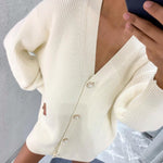 New Sweater Coat Women Solid Color Casual Cardigan Loose Knitted Breasted Cardigan 2021