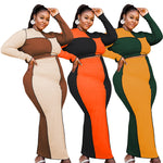 Clothing Spring New Color Matching Fashion Sexy plus Size Fashion Casual Set