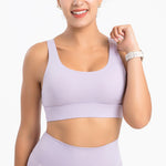 Plus Size U-Shaped Bra Fixed Chest Pad Sports Underwear Yoga Vest Workout Clothes Top for Women