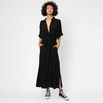 Solid Color Sexy Deep V-neck Single Breasted Beach Sun Protection Shirt Vacation Dress Bikini Blouse