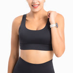 Plus Size U-Shaped Bra Fixed Chest Pad Sports Underwear Yoga Vest Workout Clothes Top for Women