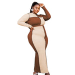 Clothing Spring New Color Matching Fashion Sexy plus Size Fashion Casual Set