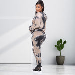 Popular Autumn and Winter New Tie-Dyed Loose Hooded Sweater Plus Size Fashion Casual Set