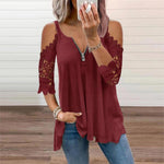 2021  New Hollow-out Camisole Lace Sleeve Knitted Vest Women＇s Top