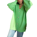 New Sweater Coat Women Solid Color Casual Cardigan Loose Knitted Breasted Cardigan 2021