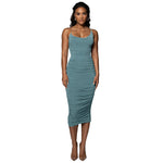 Spring and Summer  Sleeveless Jumpsuit Skirt Sexy Draped Dress Suit