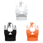 Knitted Vest  Solid Color Fashion Women Clothing Hollow Sexy Halter Ultra Short Vest Tight-Fitting Outerwear Bottoming Sling