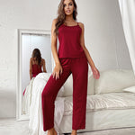 Pajamas Set Backless Suspender Trousers Spring and Summer Home Wear