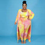 Tie-Dye Leisure Fashion Three-Piece Set plus Size Women Suit