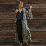 2021 New  Rayon Positioning Printed Sexy Cardigan with Belt Beach Cover-up Vacation Skirt Bikini Blouse