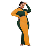 Clothing Spring New Color Matching Fashion Sexy plus Size Fashion Casual Set