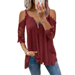 2021  New Hollow-out Camisole Lace Sleeve Knitted Vest Women＇s Top
