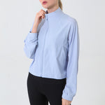 Autumn and Winter Zip-up Shirt Women Girllulu Sports Top Stand Collar Loose Breathable  Fitness Clothes Coat