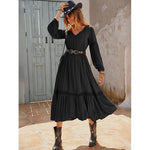 Bohemian Style Solid Color Lead Hollow out Stitching Holiday Dress