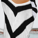 Black Color Block Drop Shoulder Oversize Sweater
