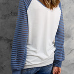 Leopard Print Patchwork Mesh Long Sleeve Top