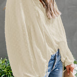Swiss Dot Balloon Sleeve Blouse