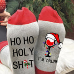 Letter Print Color Block Tube Stockings