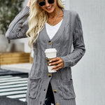 Button Pocket Knit Cardigan