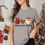 Merry Christmas Santa Clause Print Short Sleeve Graphic Tee