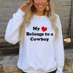 Letter Desert Hat Print Long Sleeve Black Sweatshirt