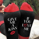 Letter Print Color Block Tube Stockings