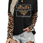 Long Sleeve Top with Leopard Print