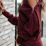 Ribbed Zip Knit Top
